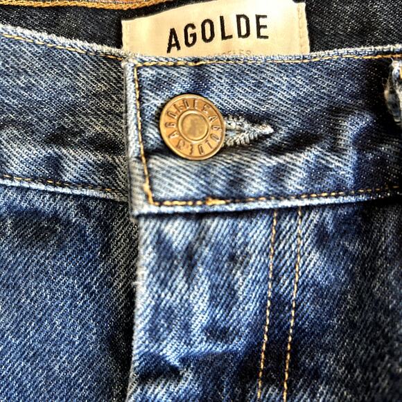 AGolde Blue Pinch Waist High Rise Kick Flare Jeans Size 29 - Picture 10 of 14